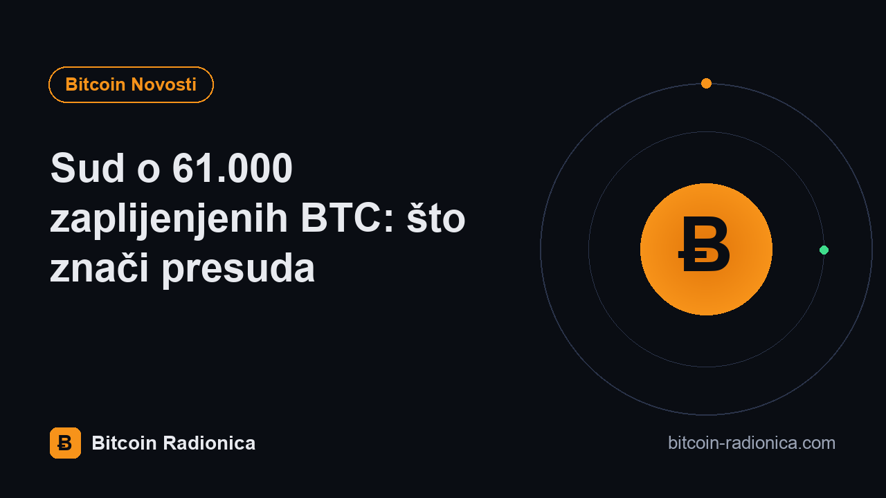 Sud o 61.000 zaplijenjenih BTC: što znači presuda